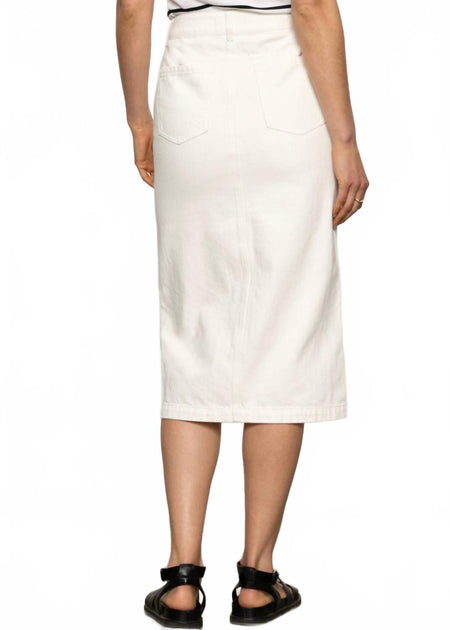 Sanctuary Carrier Denim Midi Skirt White 27 4
