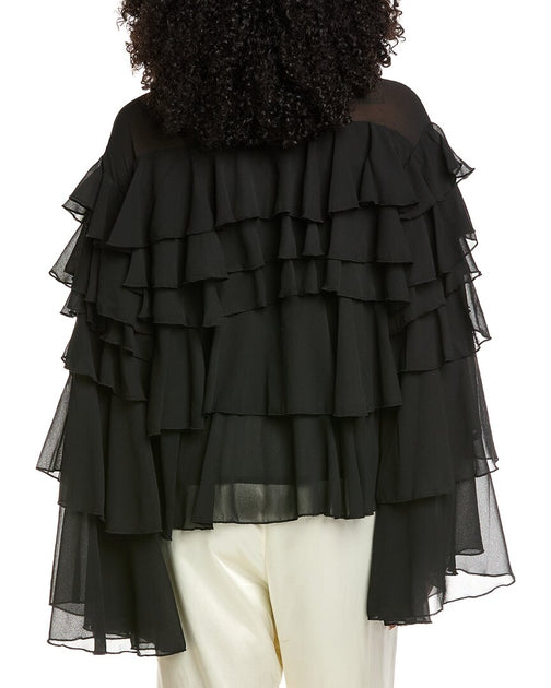 Beulah Solid Blouse Black Medium 3