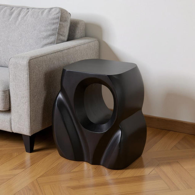 Hivvago 16-inch Figurine End Table Black 2