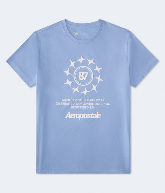 Aeropostale 87 Star Graphic Tee Blue Small 2