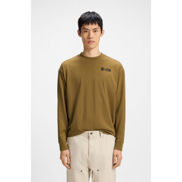 Hugo Boss Cotton-jersey T-shirt Brown Large 4