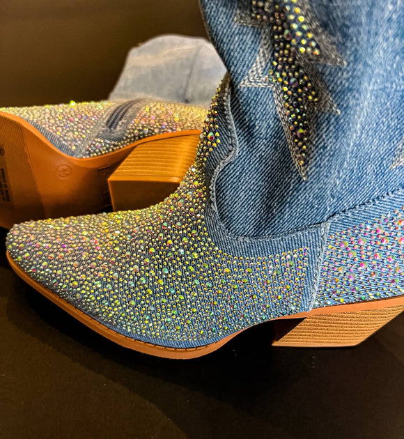 Forever Denim Dreams Cowboy Boots Blue US 7.5 4