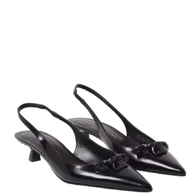 Stuart Weitzman Rosie 35 Leather Slingbacks Black US 6 3