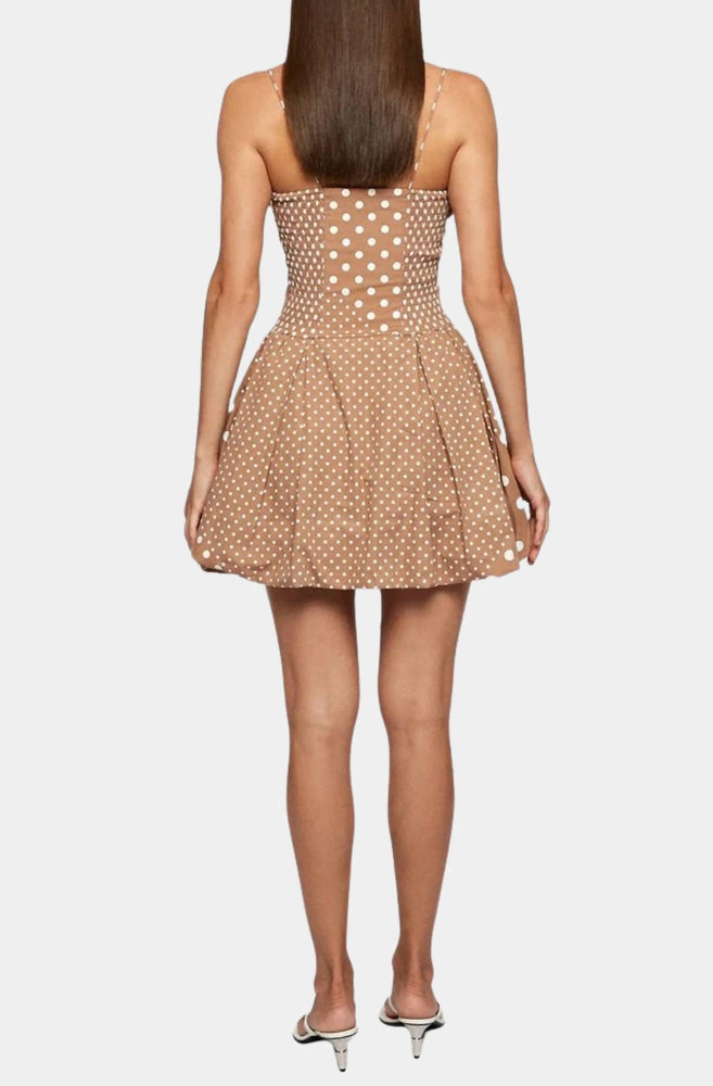 SWF Fitted Polka Balloon Dress In Spilt Decision