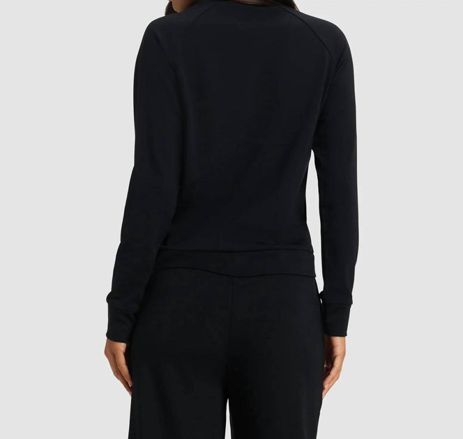 Cozy Earth Bamboo Pullover Crew Tee Black Medium 3