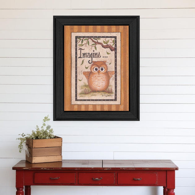 Hivvago Imagine Framed Print Wall Art Black 18in 2