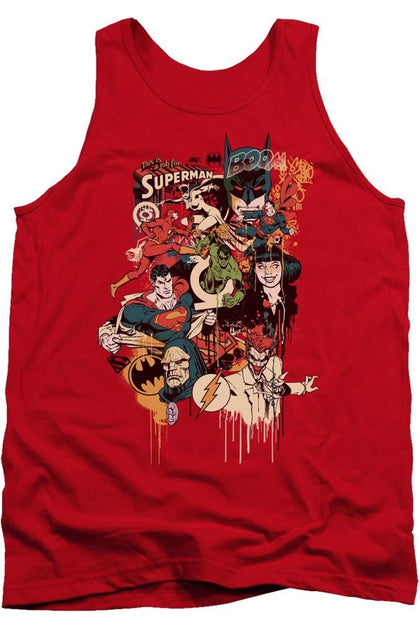 Gildan DC Comics Dripping Characters Tank Top Red XXL 2