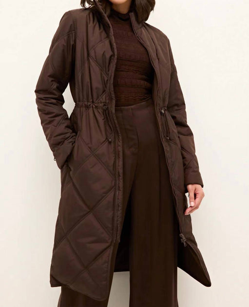 Marie Oliver Aiden Quilted Coat Brown Large 4