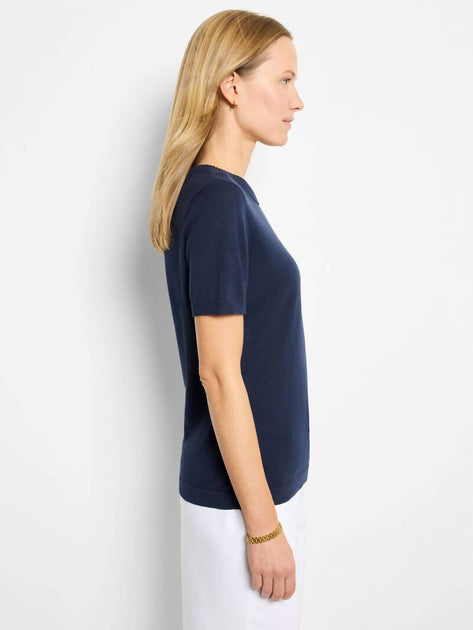 Nic + Zoe Easy Scoop Neck Sweater Tee Blue Medium 3