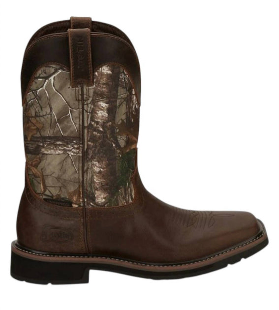 Justin Trekker Western Work Boots Brown Camo 9.5 2
