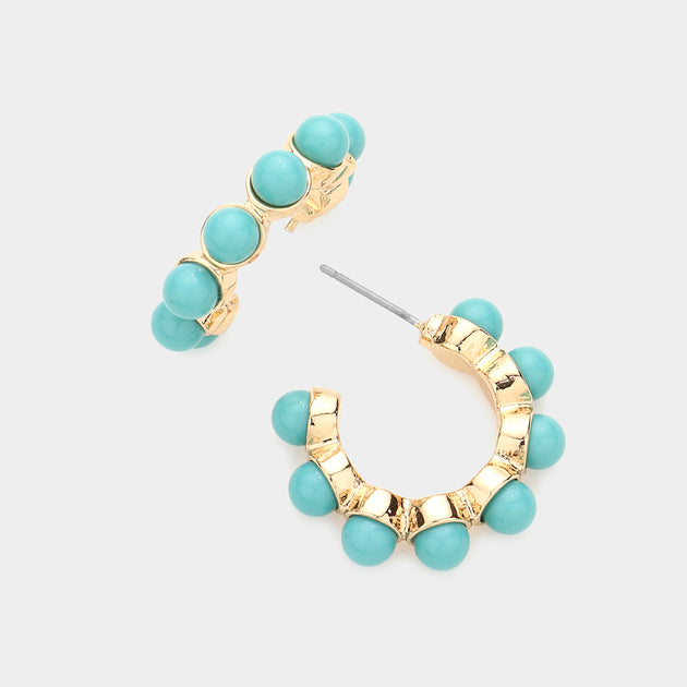 FASHNZFAB Hoop Earrings Blue 2