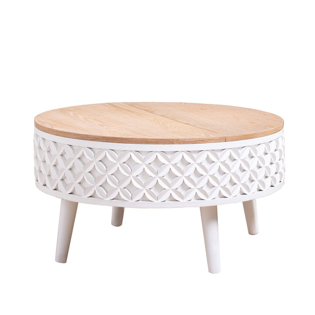 GOODSILO Round Lift-Top Storage Coffee Table 2