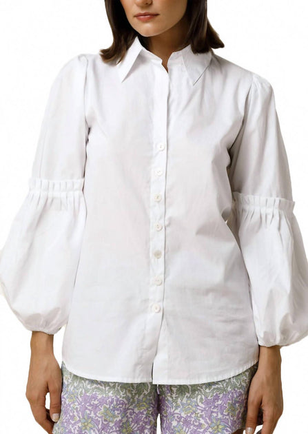 LUSANA Lucia Blouse White Large 2