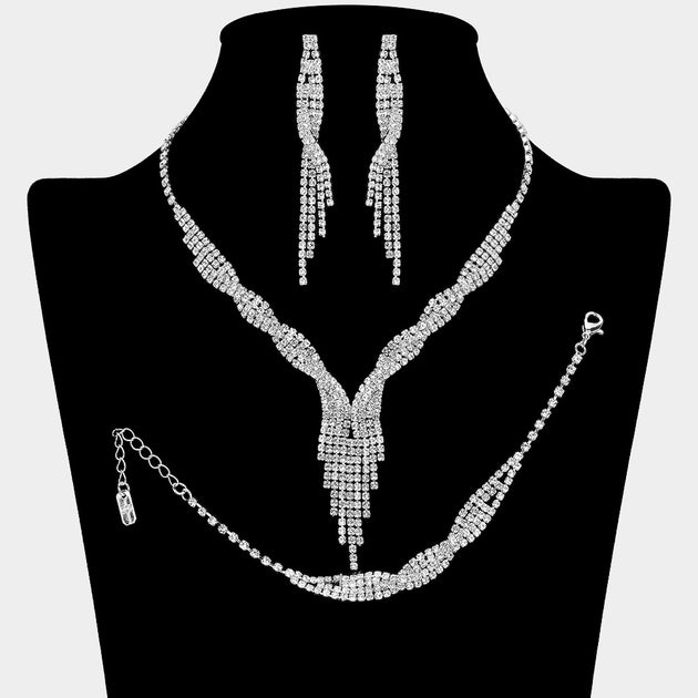FASHNZFAB 3-Piece Jewelry Set Black 4