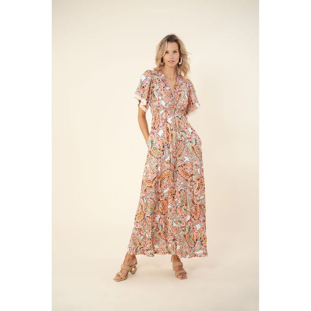 HALE BOB Rhona Linen Maxi Dress Blue XSmall 4