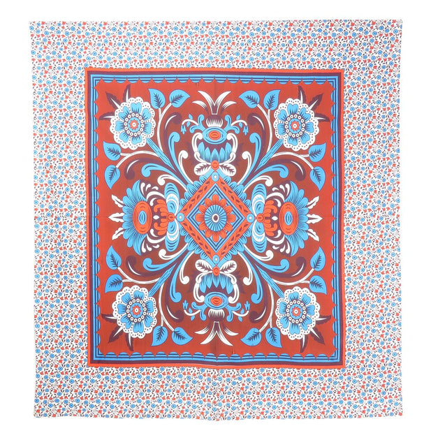 Hivvago Blumen Wandteppich Rot Blau Weiß 88x84 Zoll 3