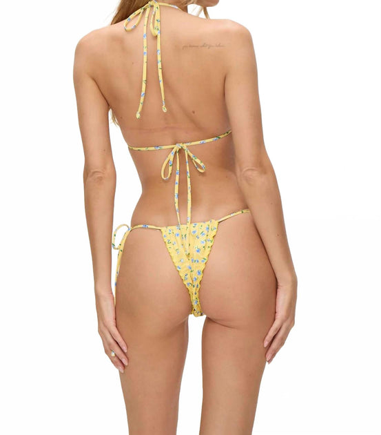 Frankies Bikinis Tidal Bas de Maillot Micro Jaune Petit 3