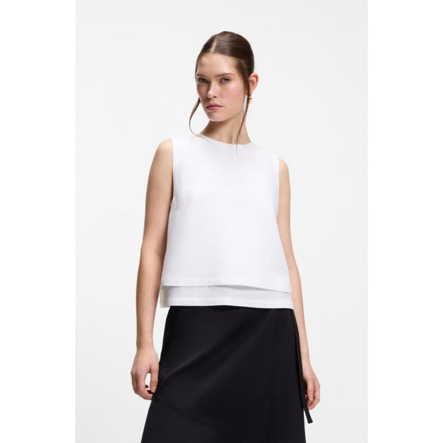 Boss Layered Top White US 8 4