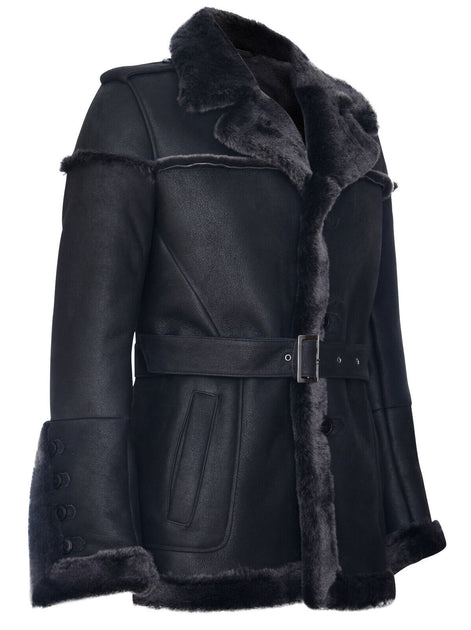Infinity Granada Merino Sheepskin Suede Jacket Black 5XLarge 3