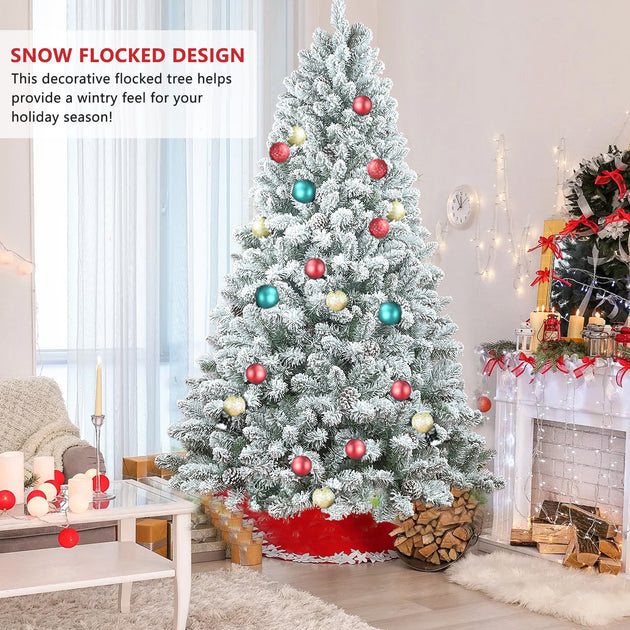 Streamdale 4FT Flocked PVC Christmas Tree Green 4