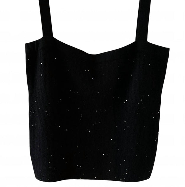 Autumn Cashmere Sparkle Tank Black Medium 2