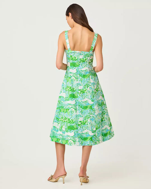 Lilly Pulitzer Nelly Stretch Midi Dress Multi US 12 3