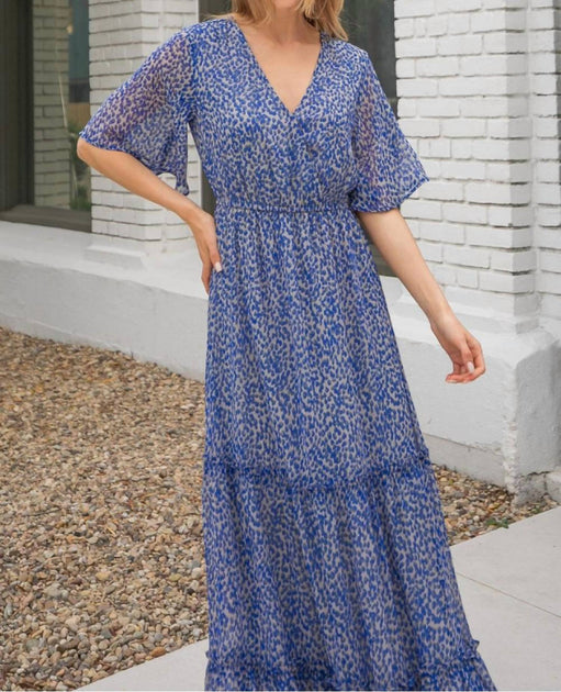 Rokoko Chiffon Maxi Dress In Royal Blue