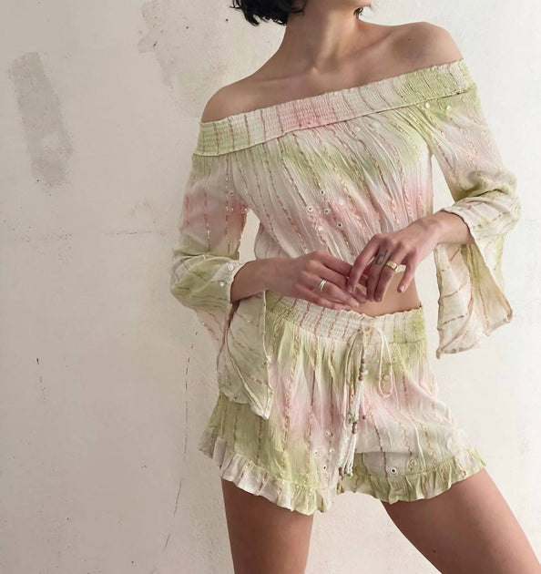 Boho Madrid Glimmer Shorts Set Multi One Size 3
