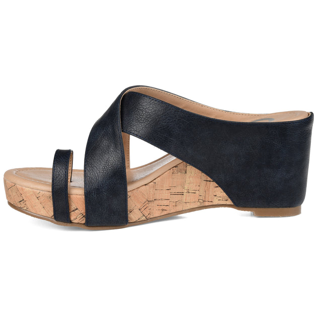 Journee Collection Rayna Wedge Sandal Brown US 12 3