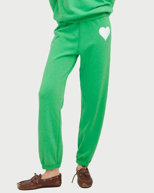 SPRWMN Heart Pull-On Sweatpants Green XS 2