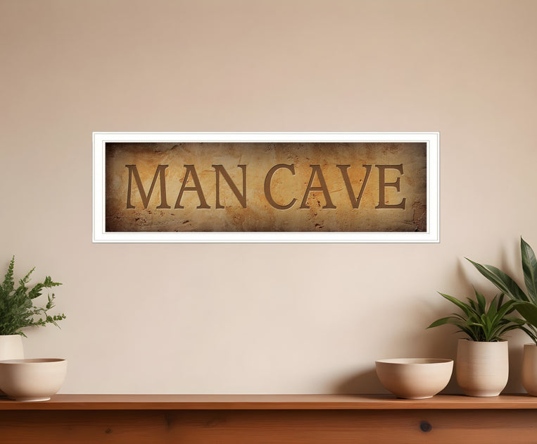 Hivvago Man Cave 3 Framed Print Wall Art White 2