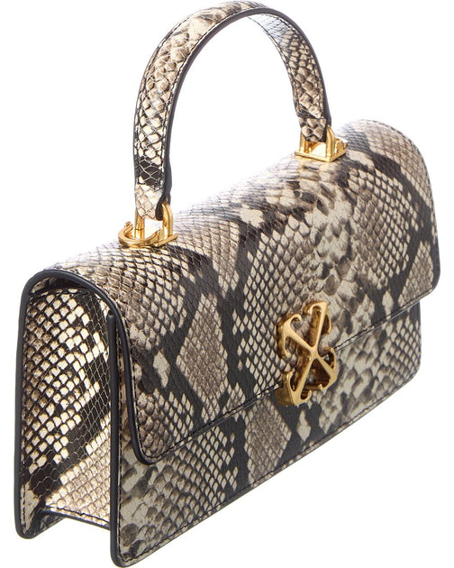 OFF WHITE Off-White Jitney Snake-Embossed Leather Shoulder Bag