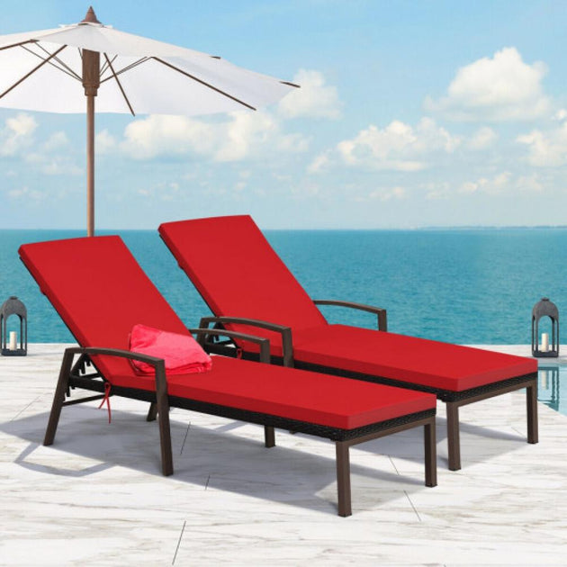 Hivvago Patio Rattan Lounge Chair Turquoise 8