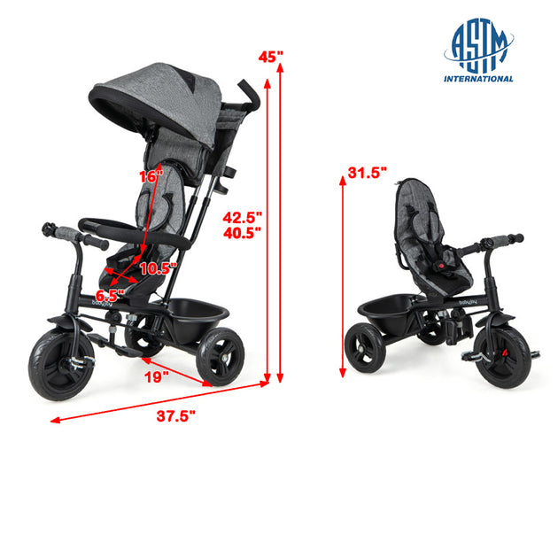 Hivvago 4-in-1 Toddler Tricycle Black 5