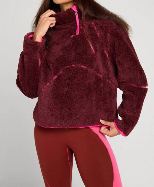 SENIQ Half Baked Fleece Pullover Sweater Pink Large 2
