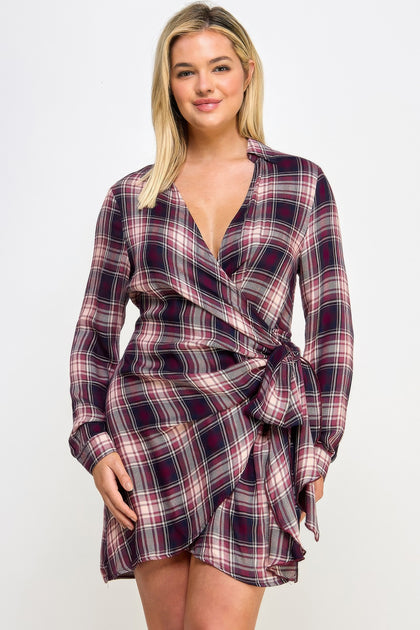 TRUEDAMES Plus Size Plaid Dress Purple 3X 2