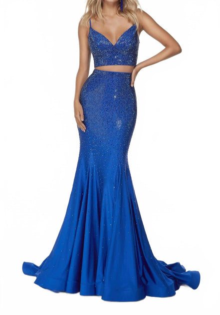 Alyce Paris Two-Piece Prom Dress Blue US 6 2