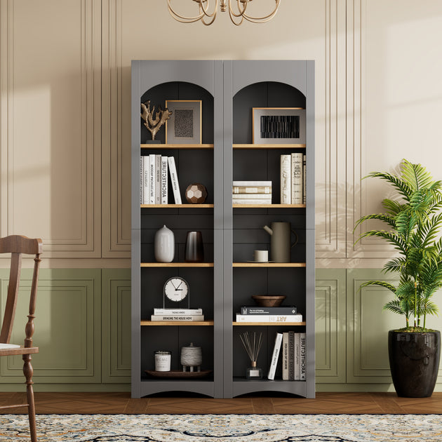 Streamdale 5-Tier Bookshelf Set Brown 4