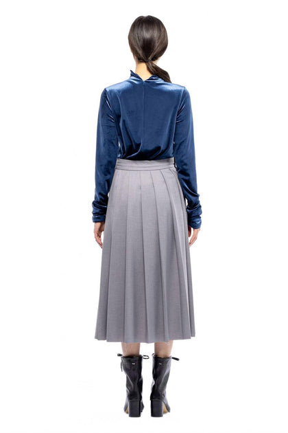 Toit Volant Gia Pleated Skirt Grey Medium 3