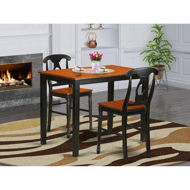 East West Dining Set 3 Piece Counter Height Brown 2