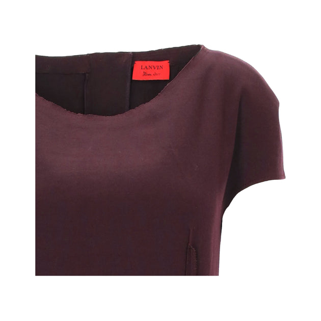 Lanvin 2011 River Sheath Midi Dress Burgundy EU 40 4