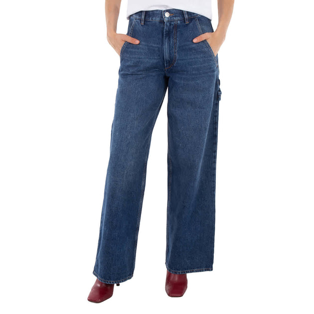 Isabel Marant Etoile Solene Loose Fit Denim Jeans Blue US 4 2