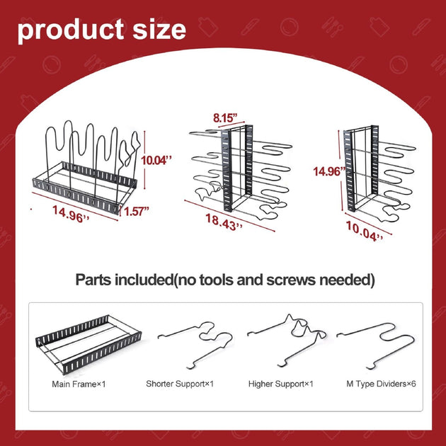 ERUULE Adjustable Pot Rack Black 4