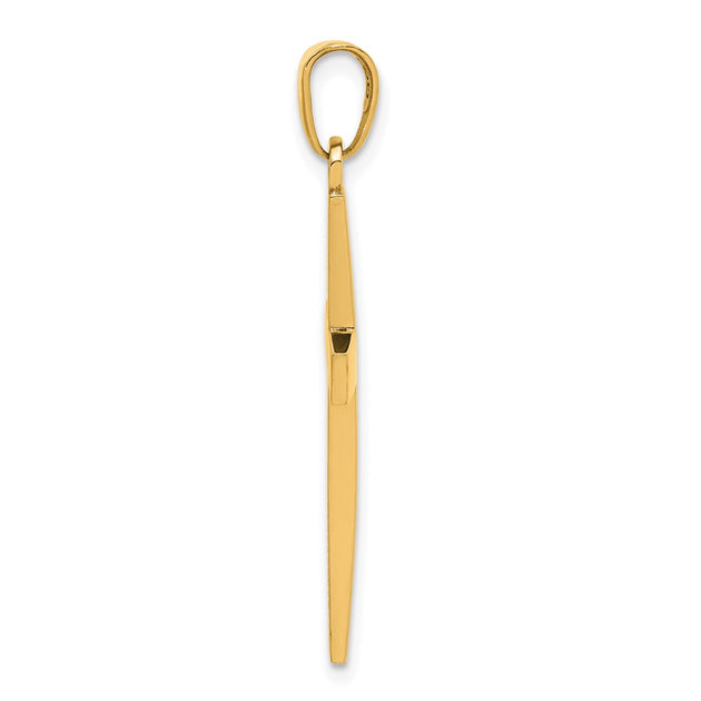 Diamond2Deal Cross Charm Yellow Gold 3