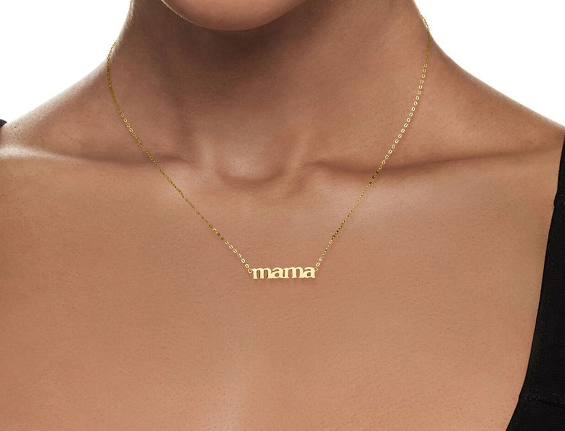MaxColor Mama Necklace Yellow Gold 18 inch 3