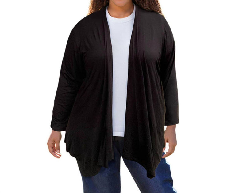 On The Plus Side Draped Cardigan Black US 18 3