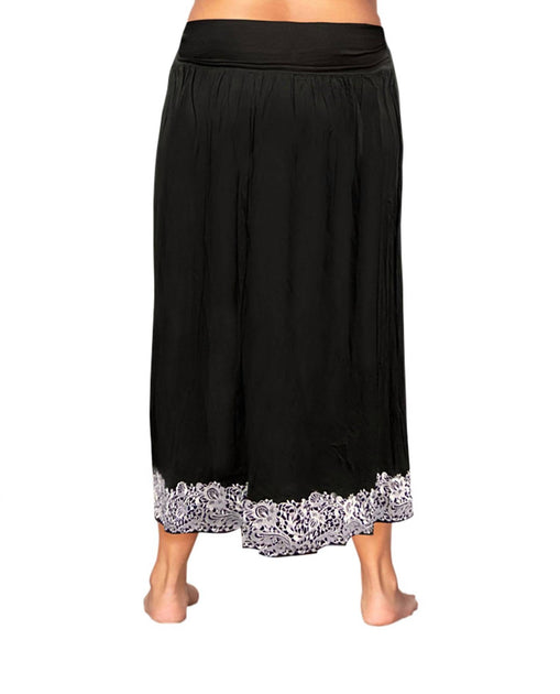 On The Plus Side Embroidered Maxi Skirt Black Plus Size 3