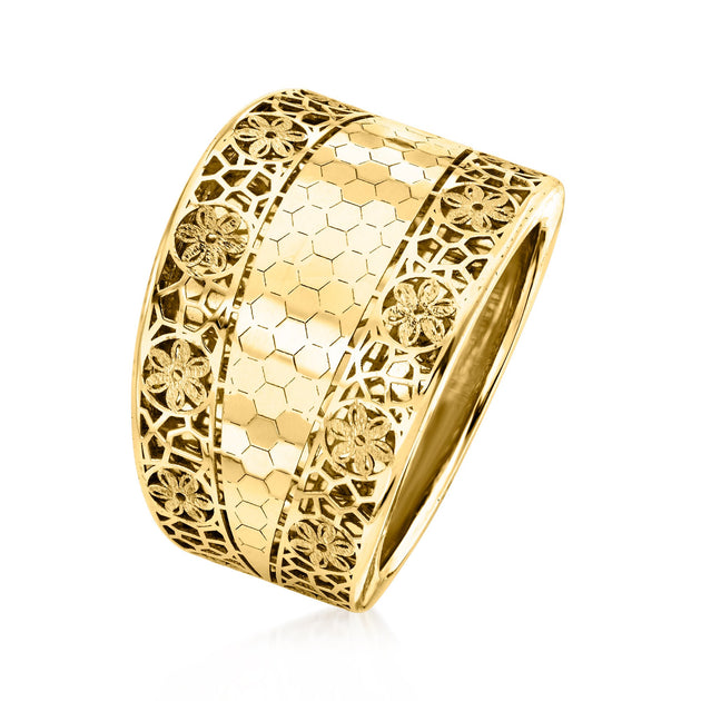 Ross-Simons Floral Filigree Ring Yellow Gold US 6 4