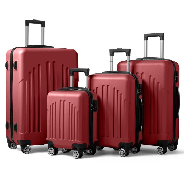 FCH Curved Vertical Stripe 4-in-1 Trolley Case Red 3