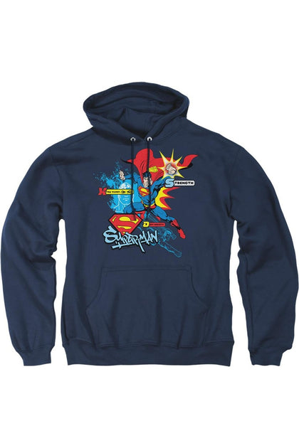 Gildan Superman Abilities Hoodie Blue Small 2